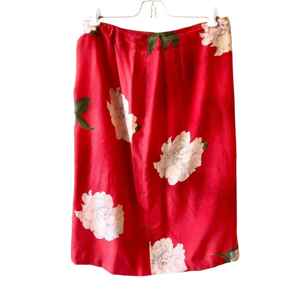 Vintage 70’s 100% Silk Long Sleeve Top + Skirt SET Hong Kong